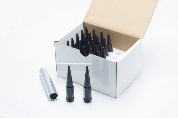 Wheel Mate Spiked Lug Nuts Set of 24 - Black 14x1.50 35421P
