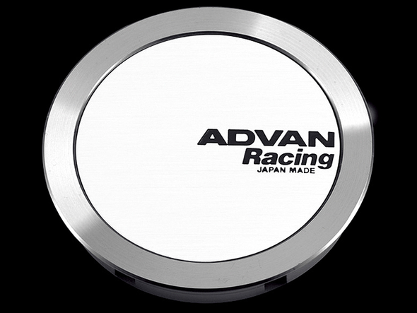 Advan 63mm Full Flat Centercap - White/Silver Alumite V2388