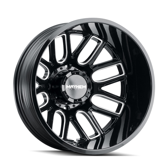 Mayhem 8107D Cogent Dually 20x8.25 / 8x200 BP / -192mm Offset / 142mm Hub Blk w/ Milled Spokes Wheel 8107D-2877BMR192