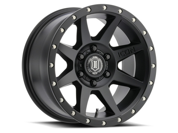 ICON Rebound 17x8.5 6x5.5 0mm Offset 4.75in BS 106.1mm Bore Satin Black Wheel 1817858347SB