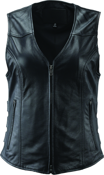 Kuryakyn Leather By River Road Plains Leather Vest Black Womens - Small 094412