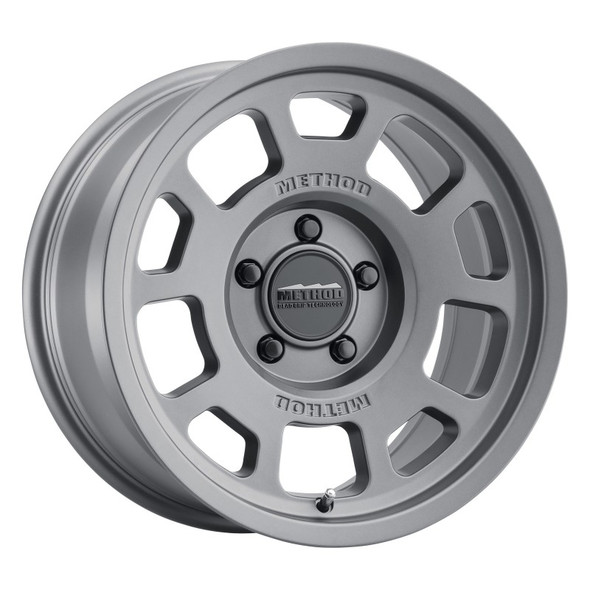 Method MR705 17x8.5 0mm Offset 5x5 71.5mm CB Titanium Wheel MR70578550800