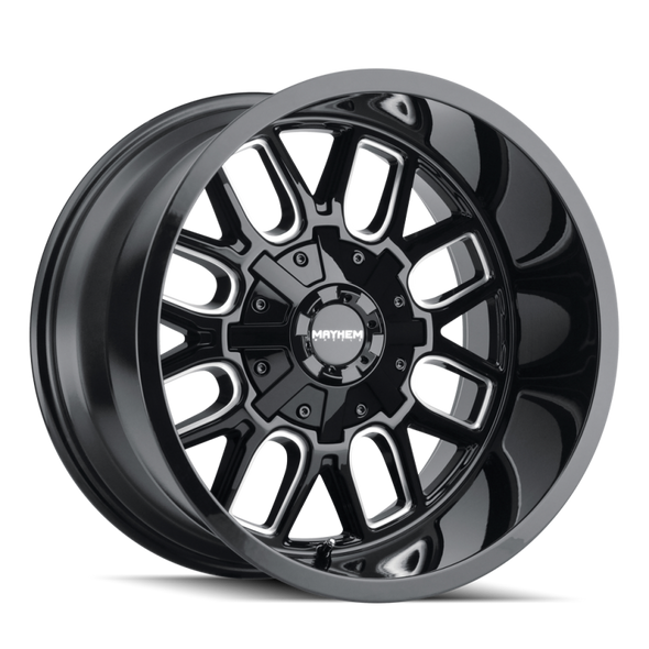 Mayhem 8107 Cogent 20x10 / 5x127 BP / -19mm Offset / 87.1mm Hub Black w/ Milled Spokes Wheel 8107-2152BM