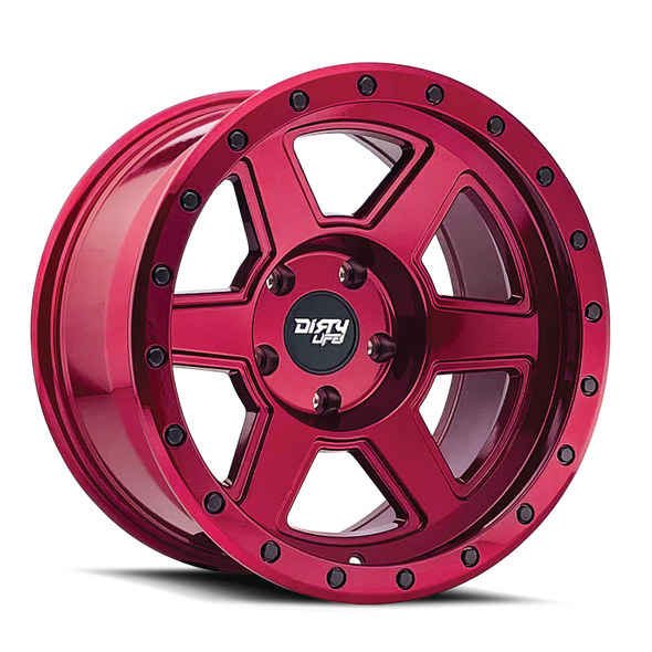 Dirty Life 9315 Compound 17x9 / 6x135 BP / -12mm Offset / 87.1mm Hub Crimson Candy Red Wheel 9315-7936R12