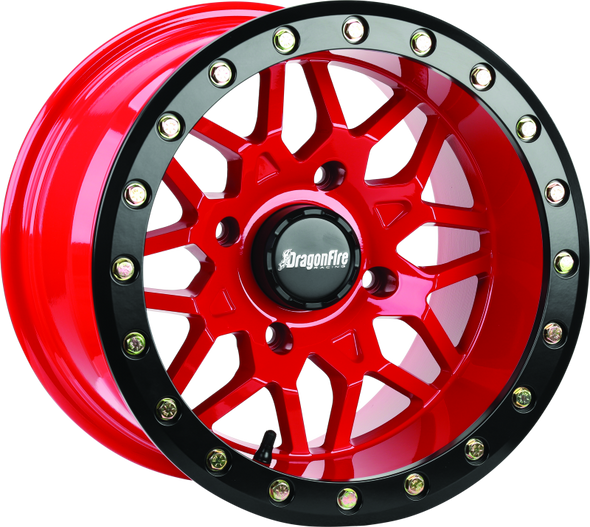 DragonFire Racing Typhon Wheel 15X10 4/137 5+5 +0 Machined Red 523209