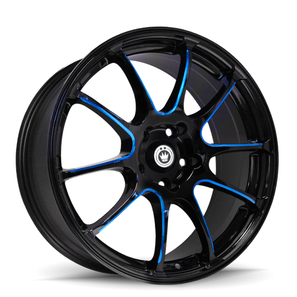 Konig Illusion 18x8 5x114.3 ET45 Black/Ball Cut Blue IL8851445F
