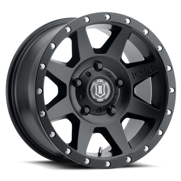 ICON Rebound 18x9 5x150 25mm Offset 6in BS 110.1mm Bore Satin Black Wheel 1818905560SB
