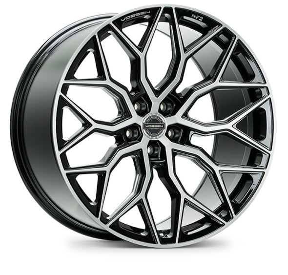 Vossen HF-2 22x10.5 / 5x120 / ET38 / Deep Face / 72.56 - Brushed Gloss Black Wheel HF2-2B44