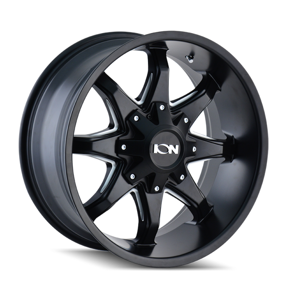 ION Type 181 17x9 / 5x114.3 BP / -12mm Offset / 87mm Hub Satin Black/Milled Spokes Wheel 181-7956M12