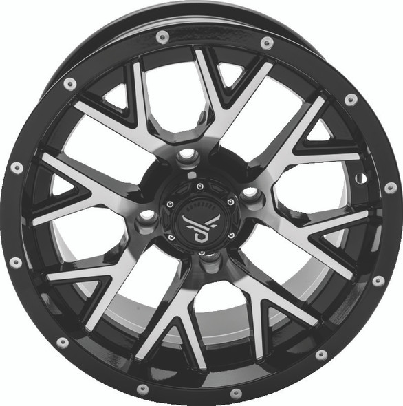 QuadBoss Barbwire 14X7 - 5+2 - 4/110 - Black Machined 608572
