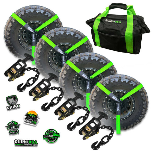Rhino USA Lasso Straps; Basket Straps - Green LASSO-STRAPS-GRN