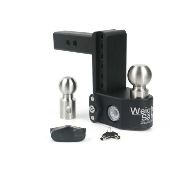 Weigh Safe 6in Drop Hitch w/Built-in Scale & 2in Shank (10K/15K GTWR) - Steel SWS6-2