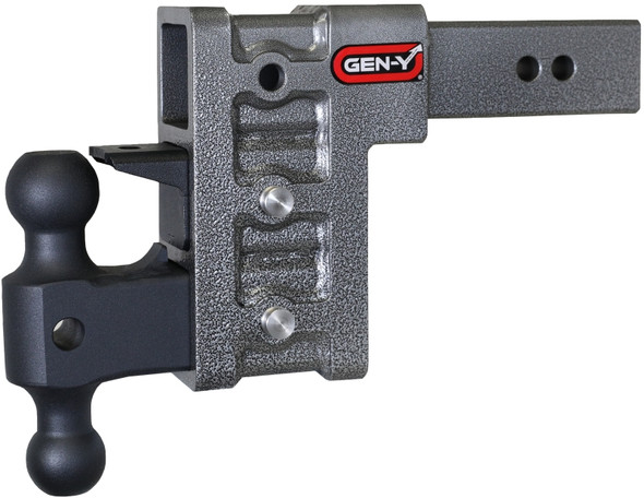 Gen-Y Mega Duty 2.5in Shank 6in Drop 3K TW 21K Hitch w/GH-061 Dual-Ball/GH-062 Pintle Lock GH-623