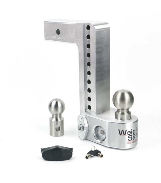 Weigh Safe 10in Drop Hitch w/Built-in Scale & 2.5in Shank (10K/18.5K GTWR) - Aluminum WS10-2.5