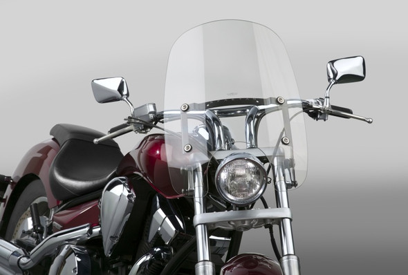 National Cycle 01-16 Hon/ 15+ Ind/ 05-09 Suz/ 10-18 Tri/ 03-15 Vic Spartan Windshield 19 in-Clear N21203