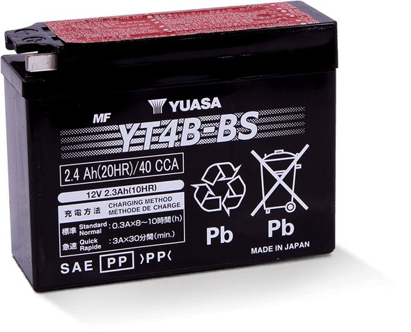 Yuasa YT4B-BSMaintenance Free AGM 12-Volt Battery w/Bottle YUAM62T4B