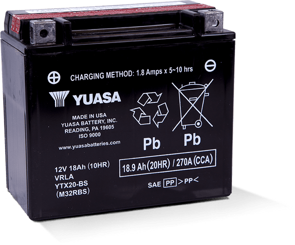 Yuasa YTX20-BS Maintenance Free AGM 12-Volt Battery w/Bottle YUAM32RBS
