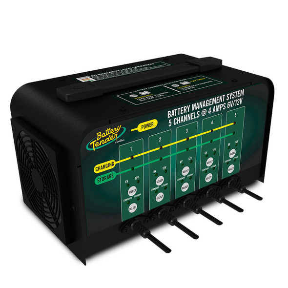 Battery Tender 5 Bank 6V/12V 4AMP Selectable Battery Charger 021-0133-DL-WH