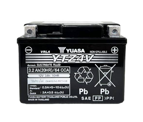 Yuasa YTZ4V Maintenance Free AGM 12-Volt Battery YUAM724ZV