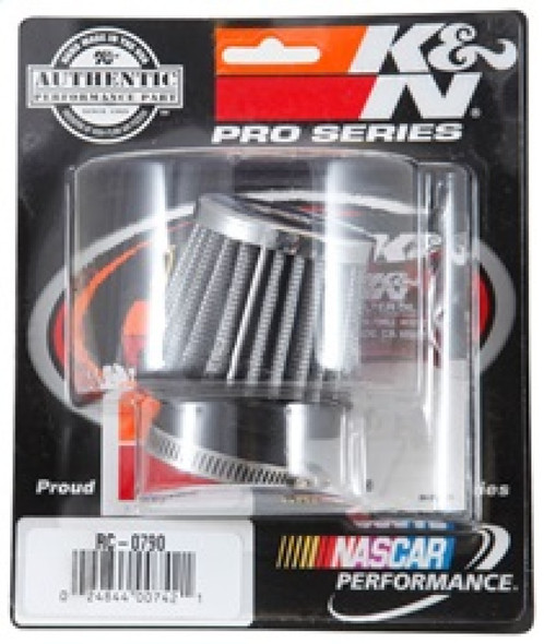 K&N Universal Chrome Filter 1 3/8 inch FLG / 2 1/2 inch Base / 2 inch Top / 2 1/4 inch Height RC-0790