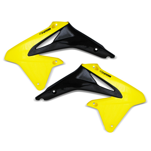 Cycra 08-17 Suzuki RMZ-450 Powerflow Radiator Shrouds - Yellow 1CYC-1869-55