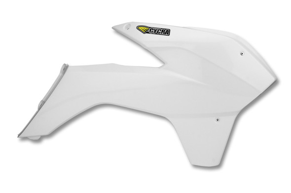Cycra 13-15 KTM 125 SX Powerflow Radiator Shrouds - White 1CYC-1899-42