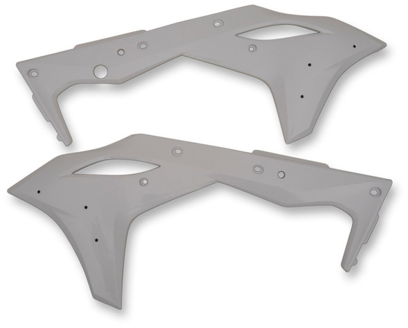 Cycra 17-20 Kawasaki KX250F Powerflow Radiator Shrouds - White 1CYC-1868-42