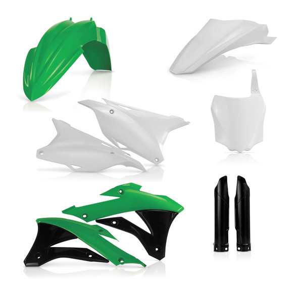 Acerbis 14-21 Kawasaki KX85/100 Full Plastic Kit - Green/White/Black Original 14-15 2374114584
