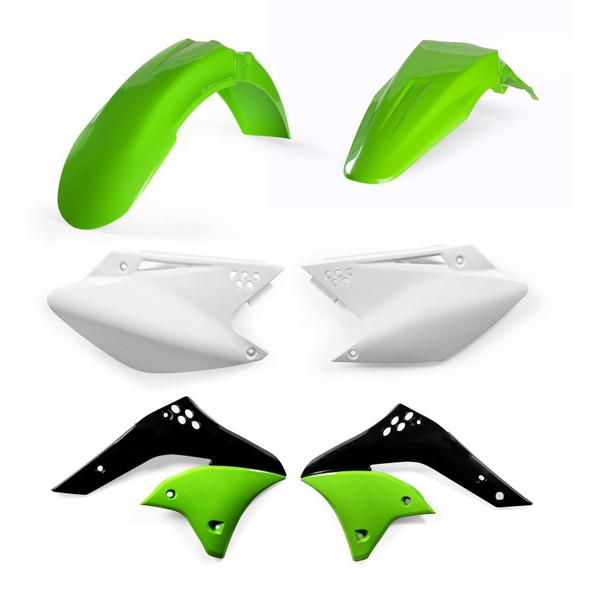 Acerbis 06-08 Kawasaki KX250F Plastic Kit - Green/White Original 06 2041050215