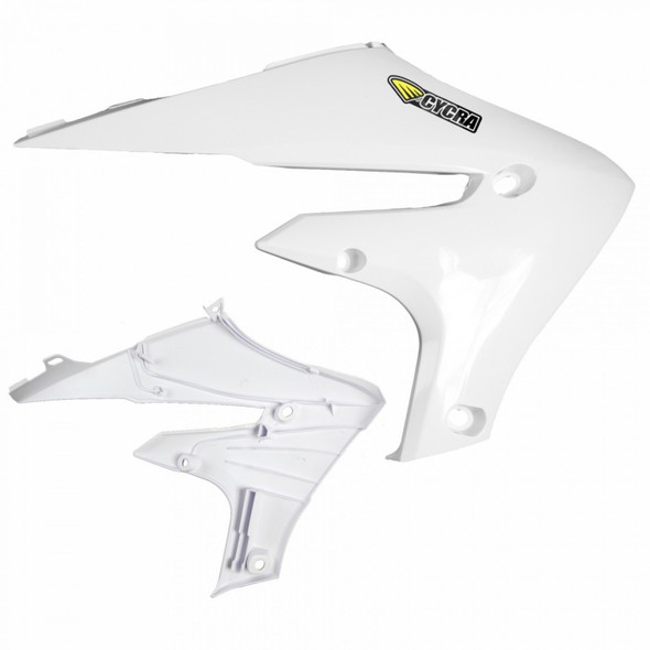 Cycra 20+ Yamaha WR250F Powerflow Radiator Shrouds - White 1CYC-1784-42