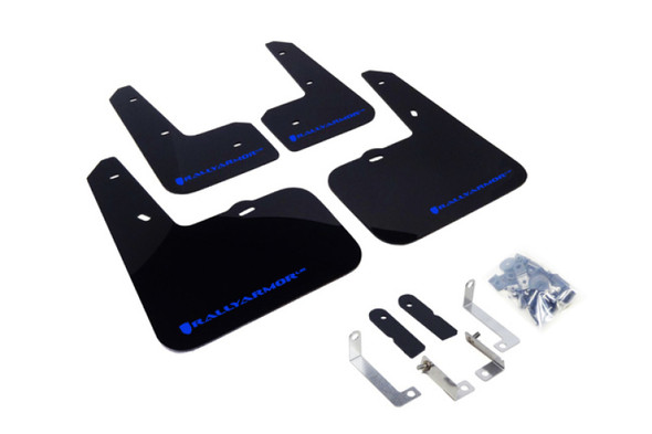 Rally Armor 12-18 Hyundai Veloster Black UR Mud Flap w/ Blue Logo MF24-UR-BLK/BL