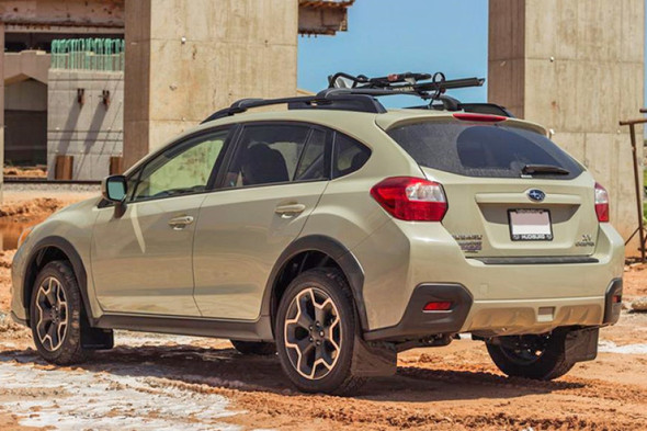 Rally Armor 13-17 Subaru Crosstrek XV Red Mud Flap w/White Logo MF26-UR-RD/WH