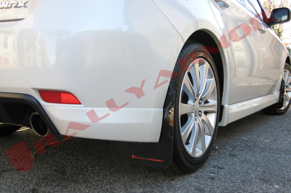 Rally Armor 08-10 Subaru WRX / 08-11 Impreza 2.5i (Hatch/Sedan) Black UR Mud Flap w/Red Logo MF6-UR-BLK/RD