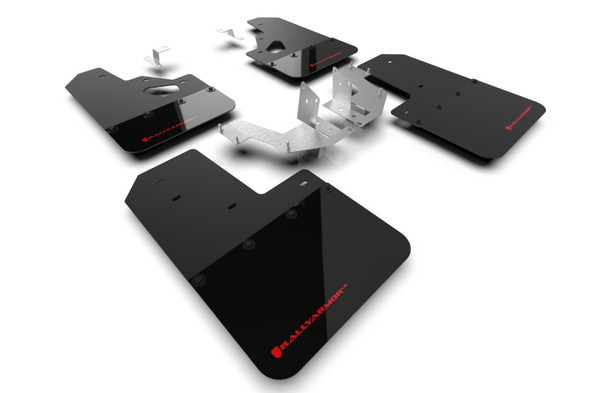 Rally Armor 21-24 Ford Bronco (Plstc Bmpr + RR - NO Rptr/Sprt) Blk Mud Flap w/Red Logo MF85-RR-PL-RD