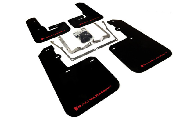 Rally Armor 15-18 VW Jetta Black UR Mud Flap w/Red Logo MF42-UR-BLK/RD