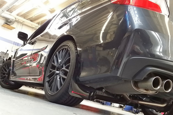 Rally Armor 15-21 Subaru WRX/STI Black UR Mud Flap w/Red Logo MF32-UR-BLK/RD