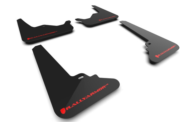 Rally Armor 21-24 Tesla Model S / S Plaid Black UR Mud Flap w/Red Logo MF101-UR-BLK-RD