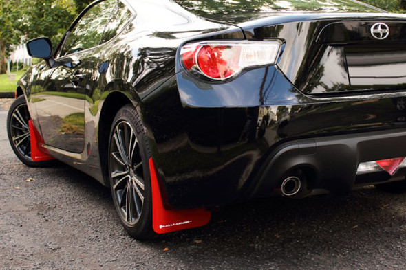 Rally Armor 13-17 Subaru BRZ/Toyota FR-S Red UR Mud Flap w/White Logo MF23-UR-RD/WH