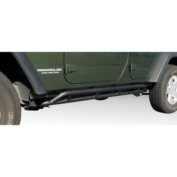 Rugged Ridge RRC Rocker Guards Black 07-18 4-Door Jeep Wrangler 11504.22