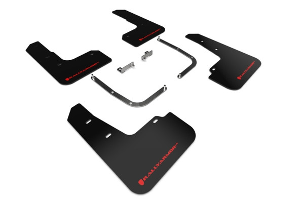 Rally Armor 19-21 Hyundai Veloster Turbo/2.0/R-Spec Black UR Mud Flap w/Red Logo MF58-UR-BLK/RD