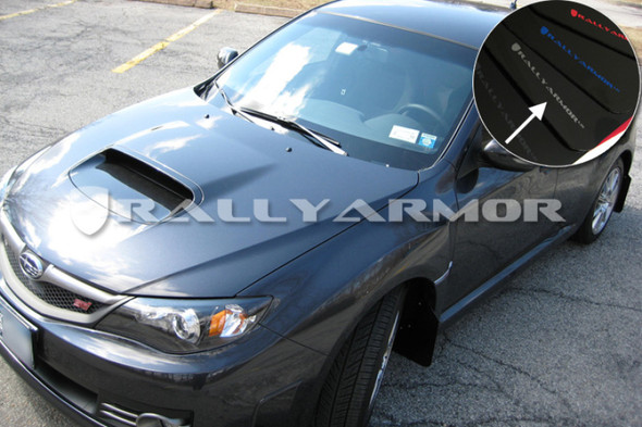 Rally Armor 08-11 Subaru STI (Hatch Only) / 11-14 WRX (Hatch Only) Black UR Mud Flap w/Silver Logo MF15-UR-BLK/SIL