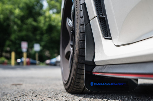 Rally Armor 17-22 Honda Civic Type R Black UR Mud Flap w/White Logo MF47-UR-BLK/WH
