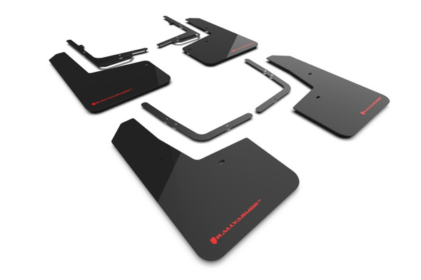 Rally Armor 21-24 Ford F-150 Raptor Gen 3 Black UR Mud Flap w/Red Logo MF73-UR-BLK-RD