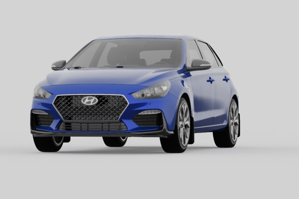 Rally Armor 19-21 Hyundai Elantra GT N Line/i30 Black UR Mud Flap w/Grey Logo MF59-UR-BLK/GRY
