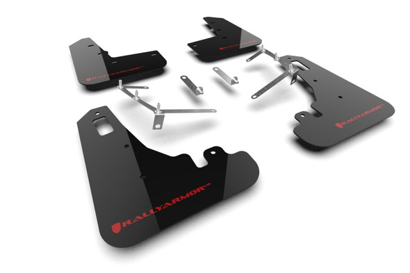Rally Armor 22-24 Subaru BRZ / Toyota GR86 Black UR Mud Flap w/Red Logo MF99-UR-BLK-RD