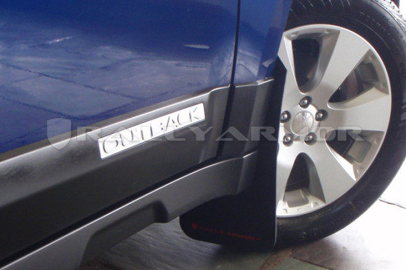 Rally Armor 10-14 Subaru Outback Black UR Mud Flap w/ Red Logo MF16-UR-BLK/RD