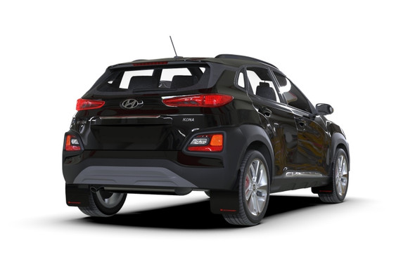 Rally Armor 18-23 Hyundai Kona Black UR Mud Flap Red Logo MF63-UR-BLK/RD