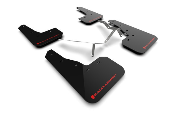 Rally Armor 22-25 Honda Civic/Civic Si/Sport Black UR Mud Flap w/Red Logo MF90-UR-BLK/RD