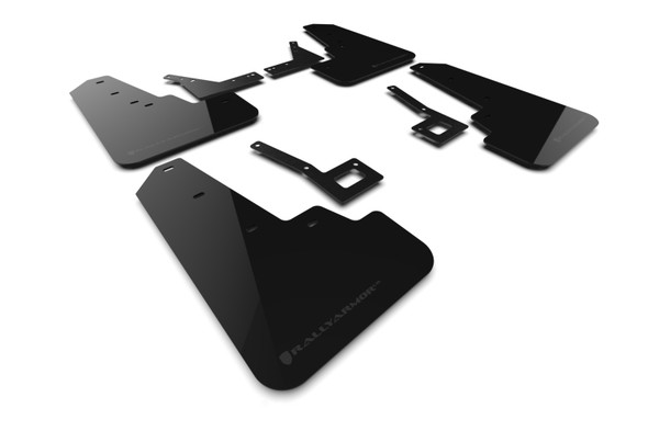 Rally Armor 19-24 Dodge Ram 1500 Rebel Black UR Mud Flap w/Dark Grey Logo MF98-UR-BLK-DGRY