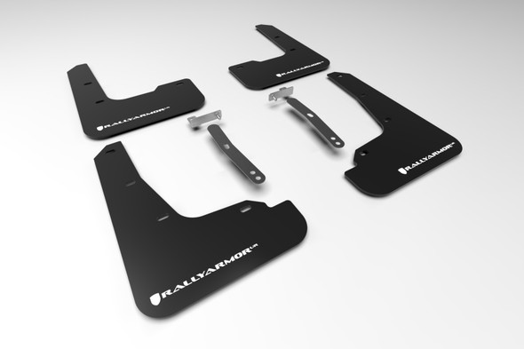 Rally Armor 21-23 Hyundai Elantra Black UR Mud Flap w/White Logo MF69-UR-BLK-WH